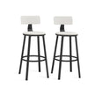 Set of 2 Industrial Bar Stools – Steel – Rustic Brown and Black – Backrests, Heavy-Duty Frame