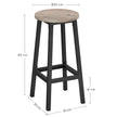 Set of 2 Kitchen Stools – Metal Frame – Greige and Black – Easy to Assemble