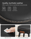 Bar Stools Set of 2 – Synthetic Leather – Black – 63 cm Tall with Easy Assembly