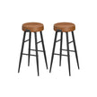 Bar Stools Set of 2 – Synthetic Leather – Black – 63 cm Tall with Easy Assembly