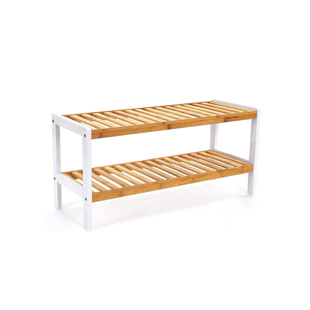 2-Tier Rack – Bamboo – Natural Finish – Versatile Storage Shelf
