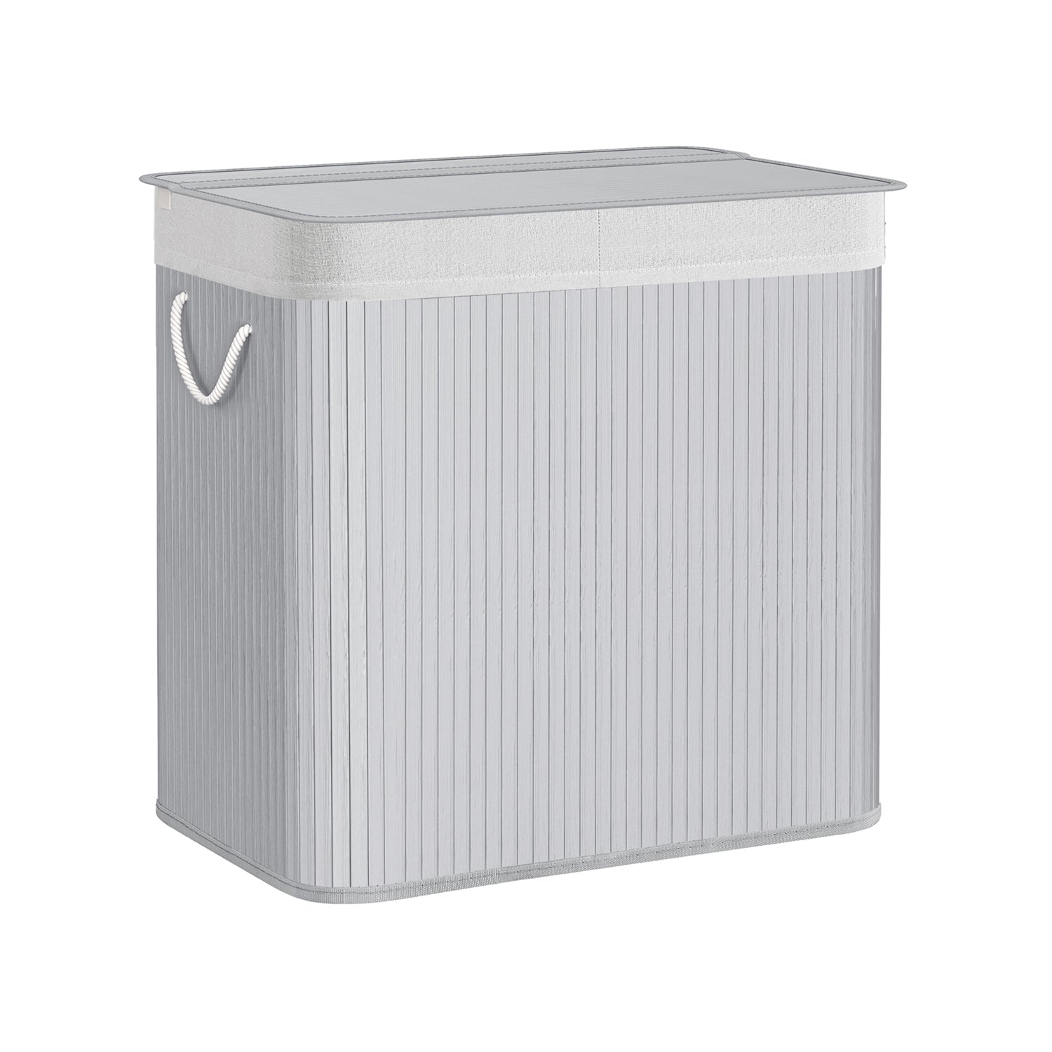 Laundry basket - with 3 compartments - removable bags - natural