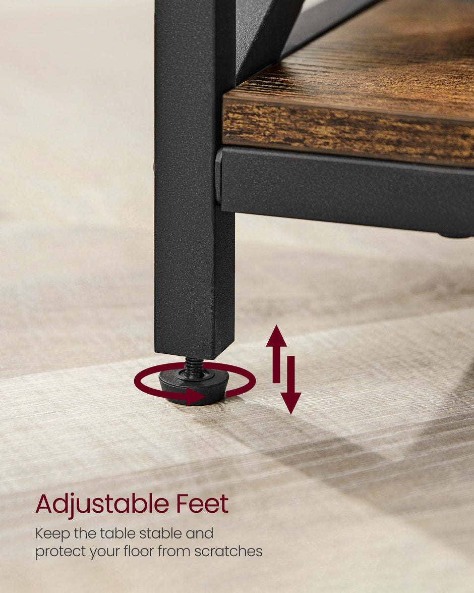 Lift-Top Coffee Table – Wood – Brown – Open and Hidden Storage with X-Shaped Bars