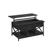 Lift-Top Coffee Table – Wood – Brown – Open and Hidden Storage with X-Shaped Bars