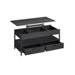 Lift Top Coffee Table – Wood – Brown – Storage Drawers and Hidden Compartments
