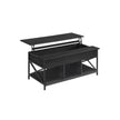 Lift-Top Coffee Table – Wood – Natural Finish – Open and Hidden Storage with X-Shaped Design