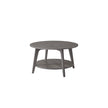 Round Coffee Table – Engineered Wood – Misty Grey – 2-Tier with Storage, Easy to Assemble