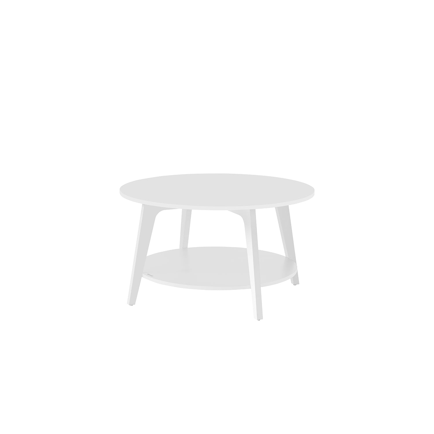 Round Coffee Table – Engineered Wood – Misty Grey – 2-Tier with Storage, Easy to Assemble