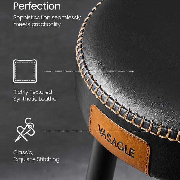 Dining Chair – Synthetic Leather – Ink Black – Mid-Century Modern Design