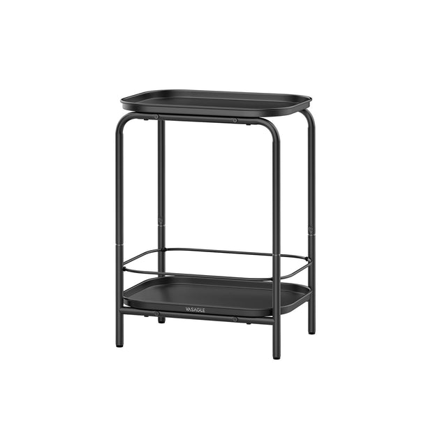 2-Tier Metal Side Table – Metal – Ink Black – Tray Surface