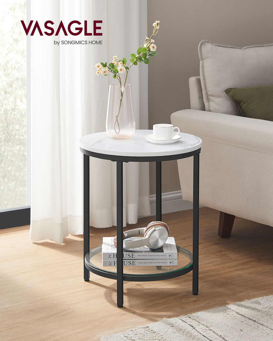 Coffee Table – Particleboard and Glass – Modern Minimalist – 2-Tier Design