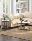 Coffee Table – Particleboard and Glass – Modern Minimalist – 2-Tier Design