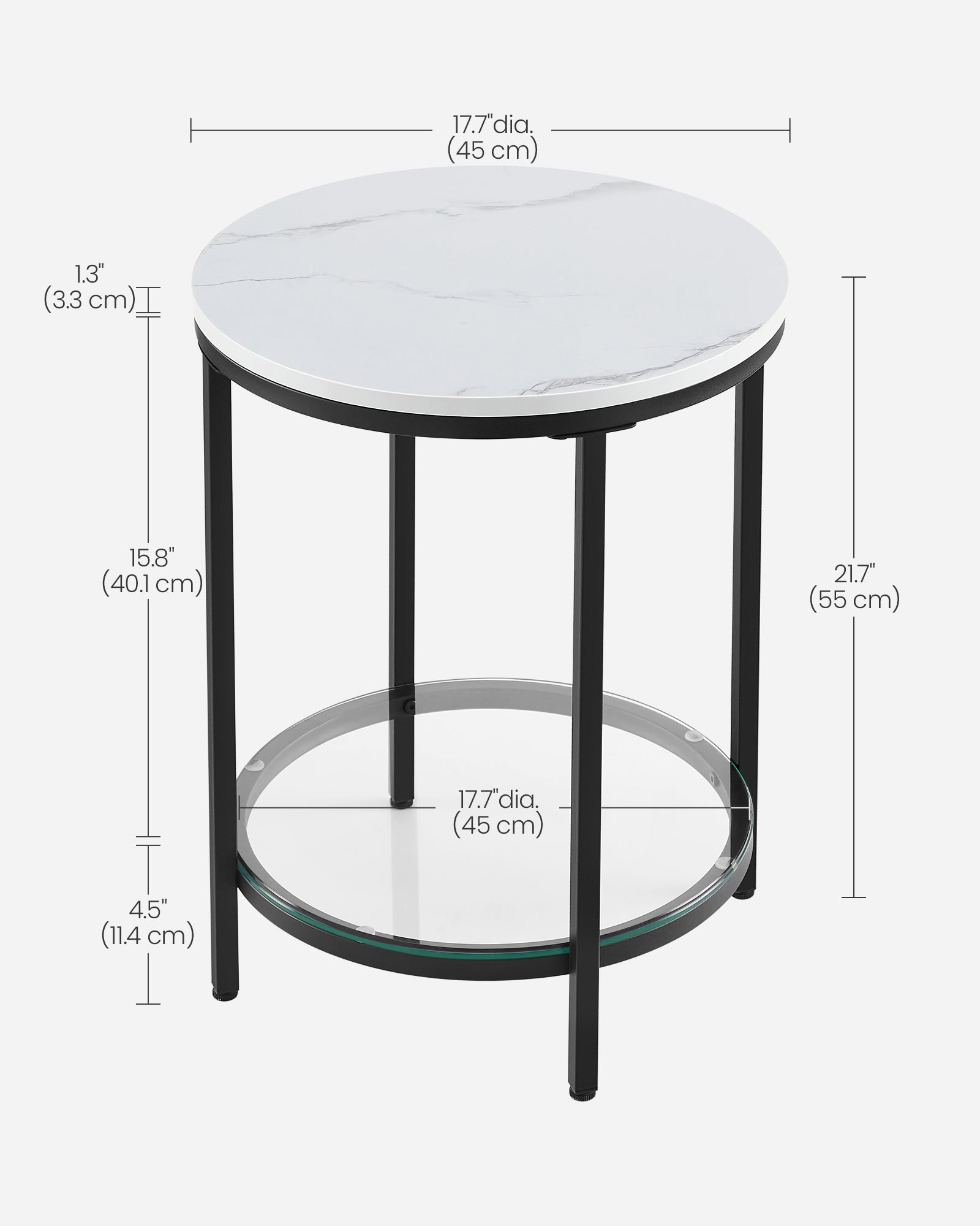 Coffee Table – Particleboard and Glass – Modern Minimalist – 2-Tier Design