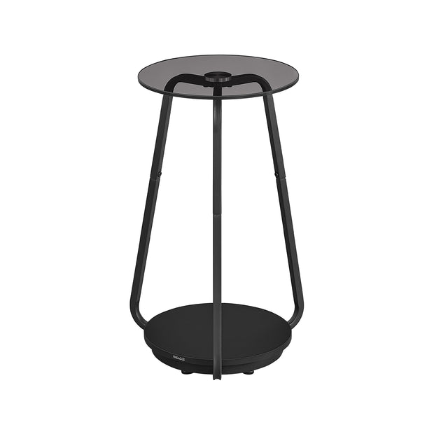 2-Tier Round Side Table – Glass and Particleboard – Marble White – Modern Design for Living Room and Bedroom