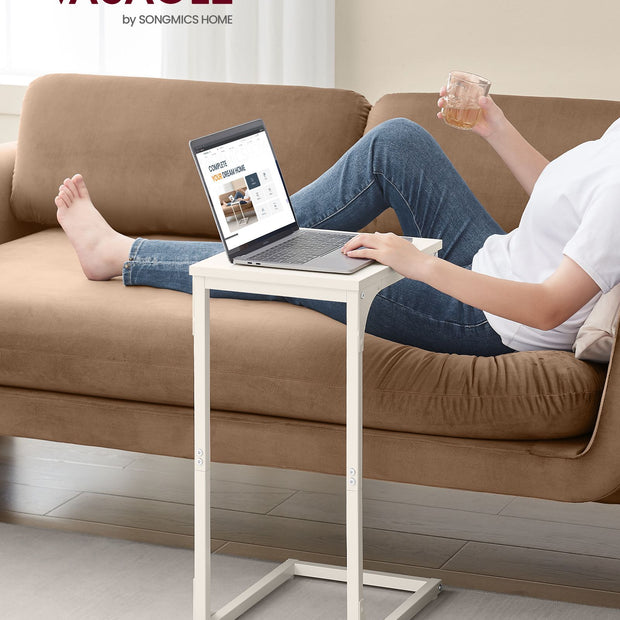 C-Shaped Side Table – Metal Frame – Industrial Style – Versatile for Living Room or Bedroom