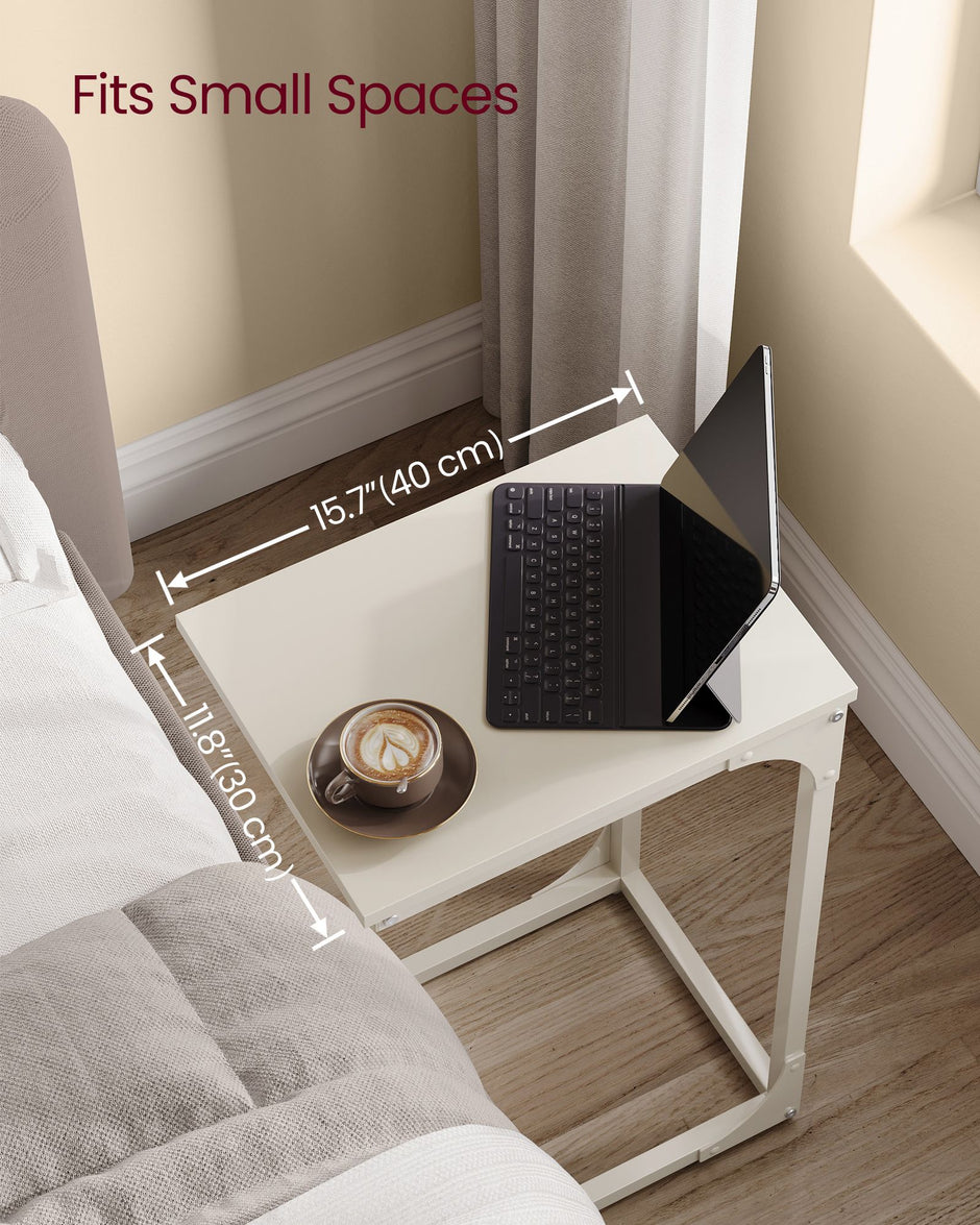 C-Shaped Side Table – Metal Frame – Industrial Style – Versatile for Living Room or Bedroom