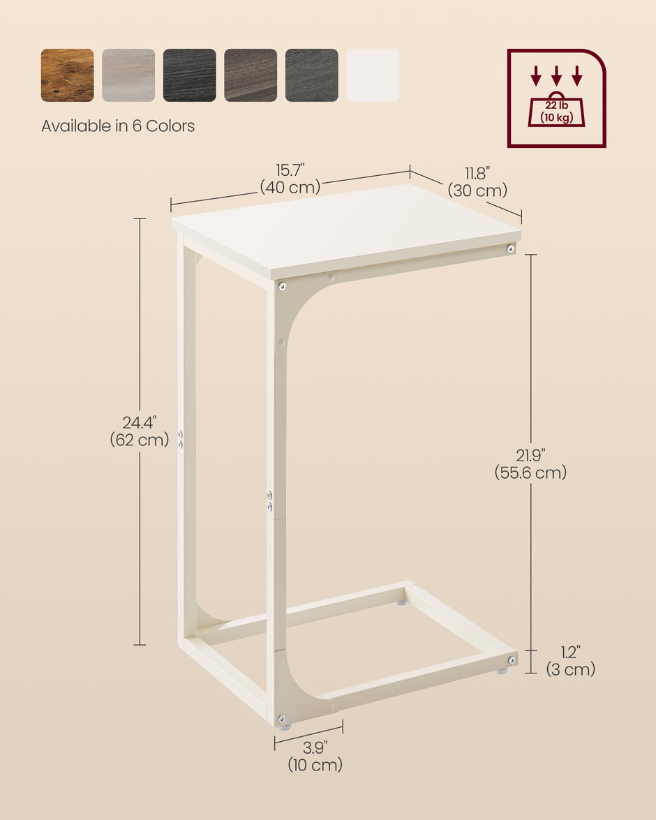 C-Shaped Side Table – Metal Frame – Industrial Style – Versatile for Living Room or Bedroom