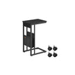 C-Shaped Bedside Table – Wood – Ebony Black – With Fabric Storage Bag and Adjustable Feet