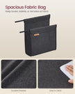 C-Shaped Bedside Table – Wood – Ebony Black – With Fabric Storage Bag and Adjustable Feet