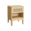 Rattan Bedside Table – Natural – Modern Design with Drawer for Living Room and Bedroom Storage