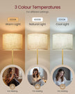 Modern Floor Lamp – Fabric – Gold and Black – Adjustable Height with Foot Switch