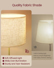 Modern Floor Lamp – Fabric – Gold and Black – Adjustable Height with Foot Switch