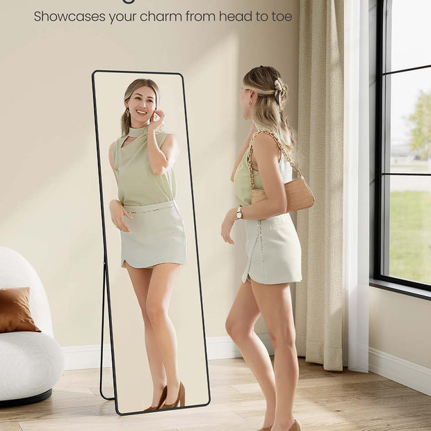 Full Length Mirror – Aluminium Alloy – Ink Black – Stand Accessory