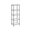 5-Tier Wire Shelving Unit – Metal – Black – Adjustable Shelves and Hooks, 100 kg Load Capacity