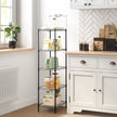 5-Tier Wire Shelving Unit – Metal – Black – Adjustable Shelves and Hooks, 100 kg Load Capacity