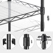 5-Tier Wire Shelving Unit – Metal – Black – Adjustable Shelves and Hooks, 100 kg Load Capacity