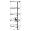 5-Tier Wire Shelving Unit – Metal – Black – Adjustable Shelves and Hooks, 100 kg Load Capacity