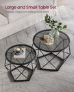 Set of 2 Round Coffee Tables – Steel – Slate Grey and Ink Black – Modern Design with Removable Tabletop