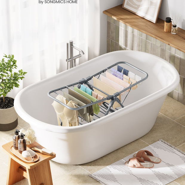 Foldable 2-Level Laundry Airer – Metal – Dove Grey – Space-Saving Design