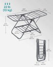 Foldable 2-Level Laundry Airer – Metal – Dove Grey – Space-Saving Design