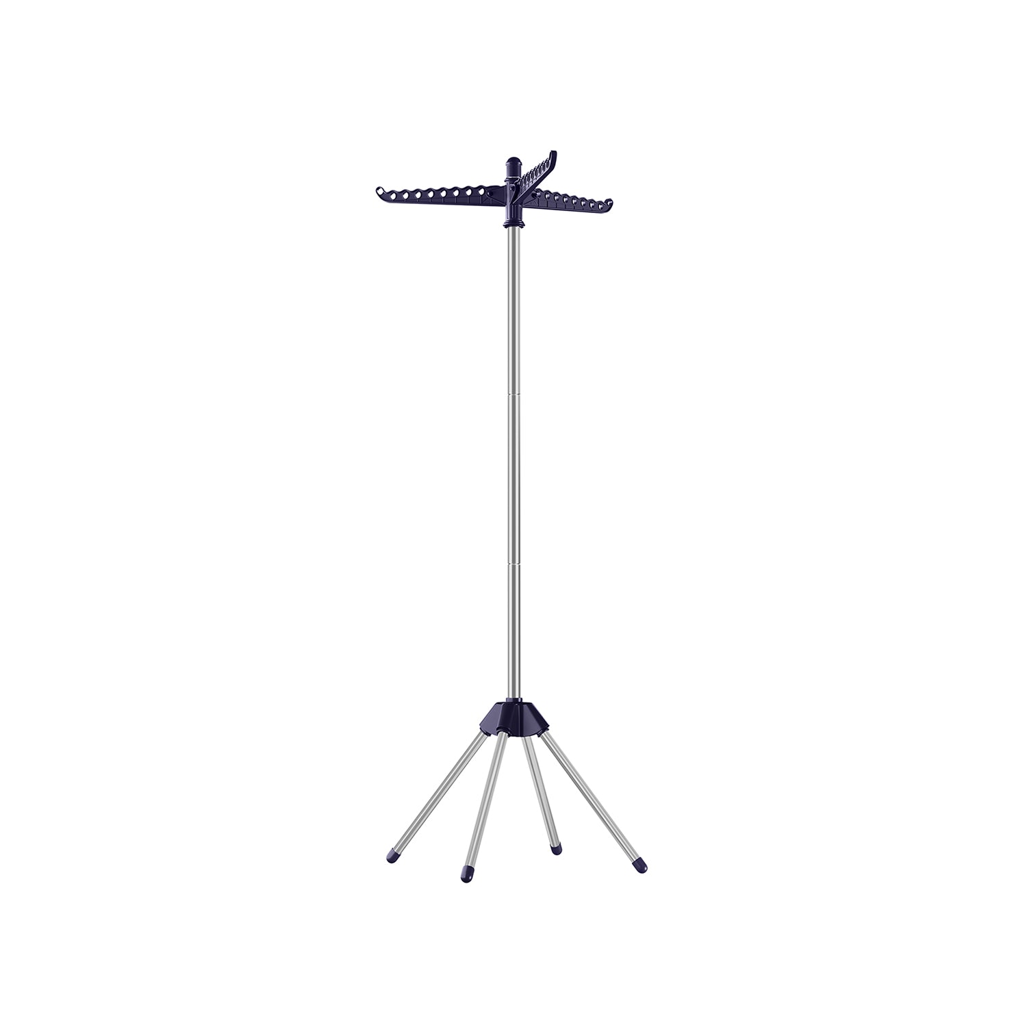 Clothes Drying Rack – Stainless Steel – Silver – Foldable and Space-Saving with 3 Arms