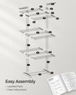 4-Tier Clothes Airer – Stainless Steel – Grey – Foldable and Moveable with Folding Wings
