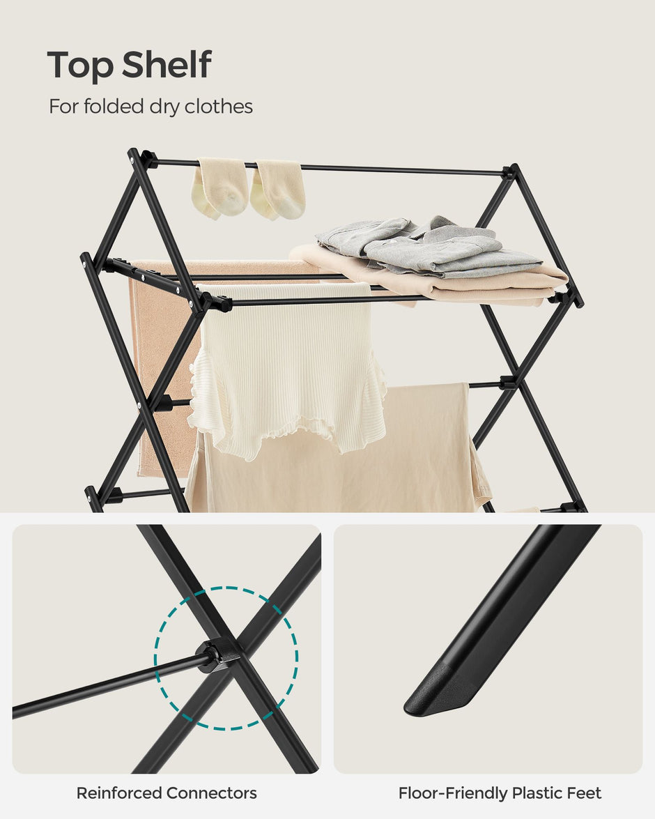 Foldable Clothes Airer – Steel – White – Compact Design for Indoor and Outdoor Use