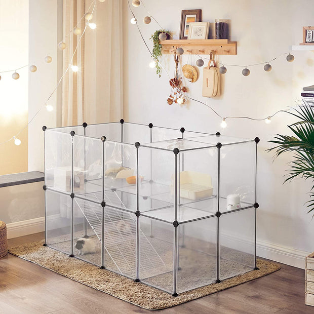 Pet Playpen – Clear Plastic – Grey – DIY Design for Small Animals