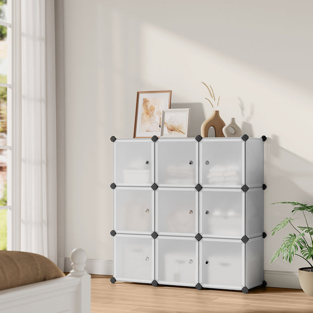 9 Cube Storage Organizer – Quality Plastic – White – Stable and Easy to Assemble