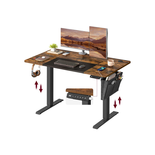 Electric Standing Desk – Steel and Particle Board – Modern Gray – Height Adjustable