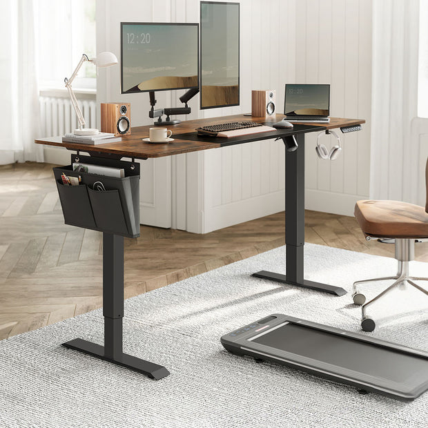 Height Adjustable Electric Standing Desk – Wood – Black – Ergonomic Design