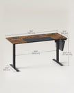 Height Adjustable Electric Standing Desk – Wood – Black – Ergonomic Design