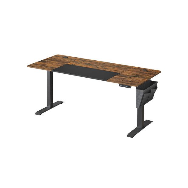 Height Adjustable Desk – Wood – Rustic Brown – Four Memorable Heights