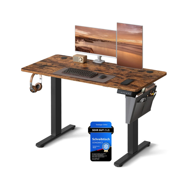Height Adjustable Desk – Electric – Cloud White – 4 Memory Height Settings, Storage Pocket