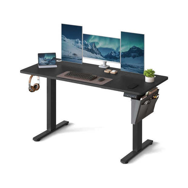Height Adjustable Desk – Engineered Wood – Cloud White – Electric with 4 Memory Heights and Storage Pocket