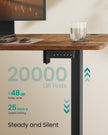 Electric Standing Desk – Engineered Wood – Cloud White – Height Adjustable with 4 Memory Settings and Storage Pocket