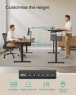 Electric Standing Desk – Engineered Wood – Cloud White – Height Adjustable with 4 Memory Settings and Storage Pocket