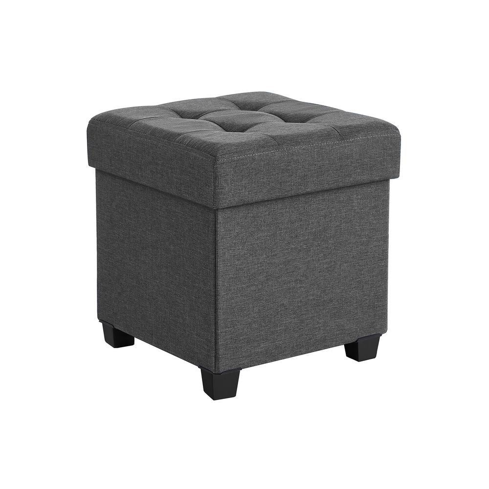 Foldable Storage Ottoman – Fabric – Ink Black – Weight Capacity 300 kg