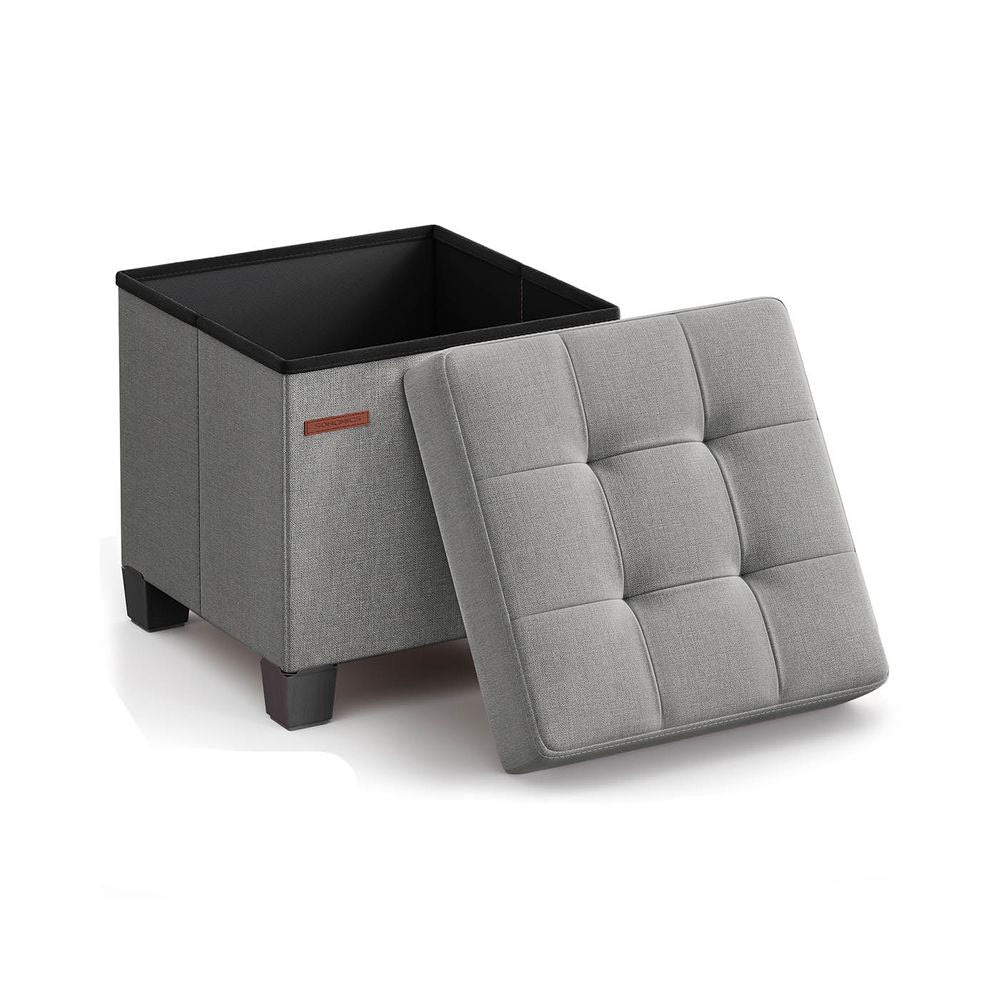 Foldable Storage Ottoman – Fabric – Ink Black – Weight Capacity 300 kg