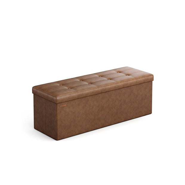 Storage Ottoman – Fabric – Dark Grey – Foldable with Storage, 110 cm